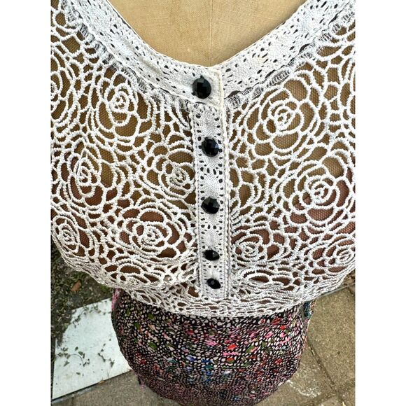 Anthropologie Beguile Byron Lars Lace Study SS Multicolor Print Midi Dress SZ 6 - Picture 9 of 16